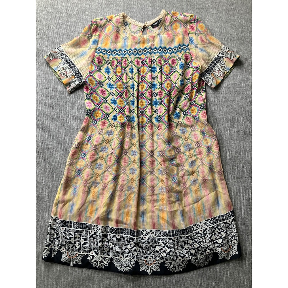 Tanvi Kedia Anthropologie Caltha Swing Shift Dress Small Multi Color Boho Mini